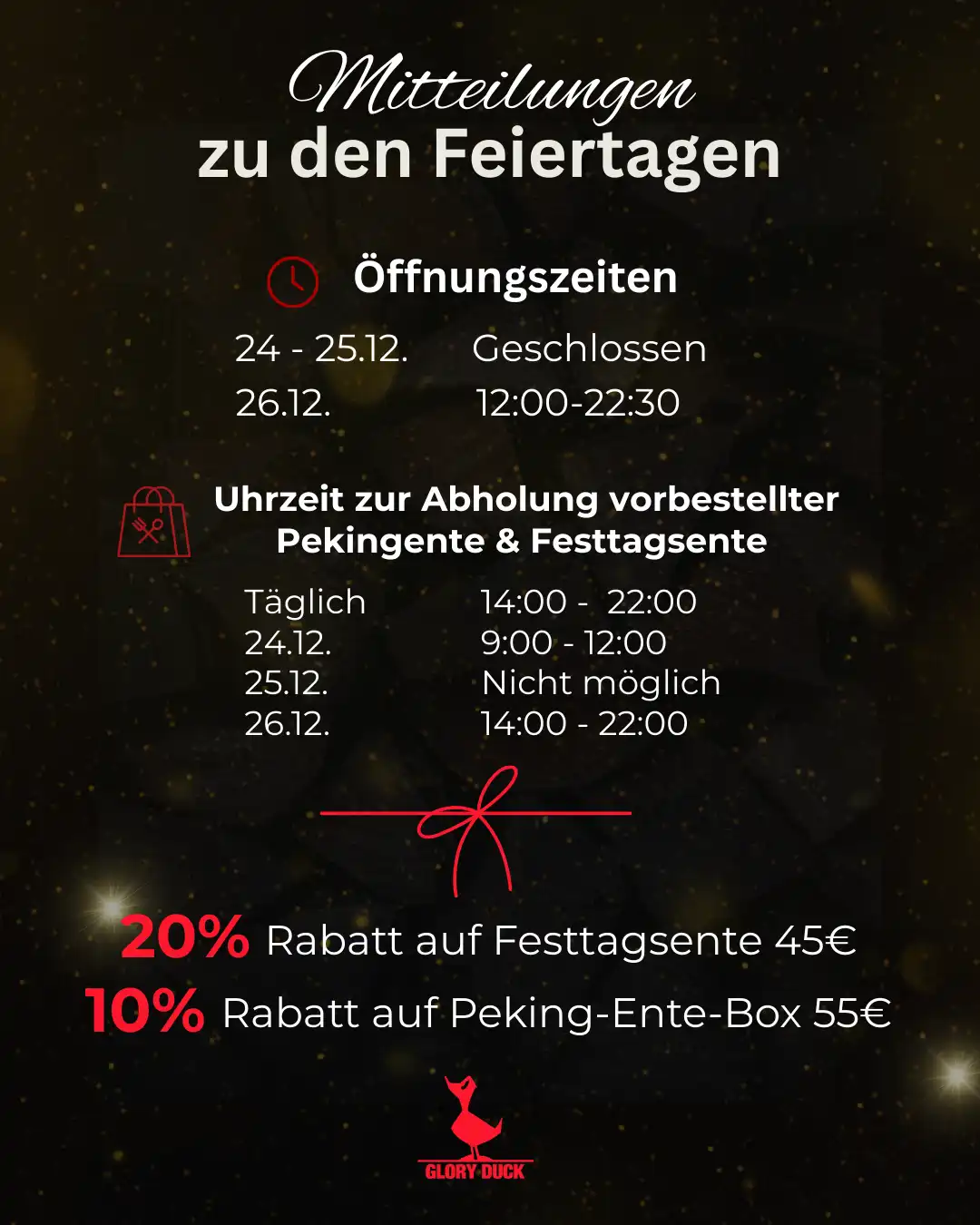Xmas Öffnungszeiten